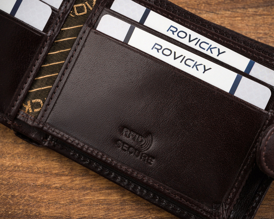 Leather wallet RFID ROVICKY CPR-022-BAR