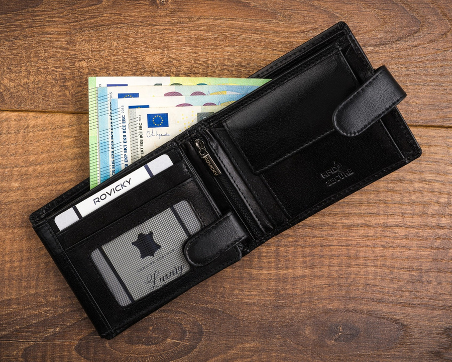 Leather wallet RFID ROVICKY CPR-992L-BAR