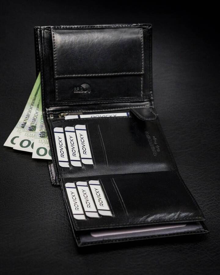 Leather wallet RFID ROVICKY N4-CMC