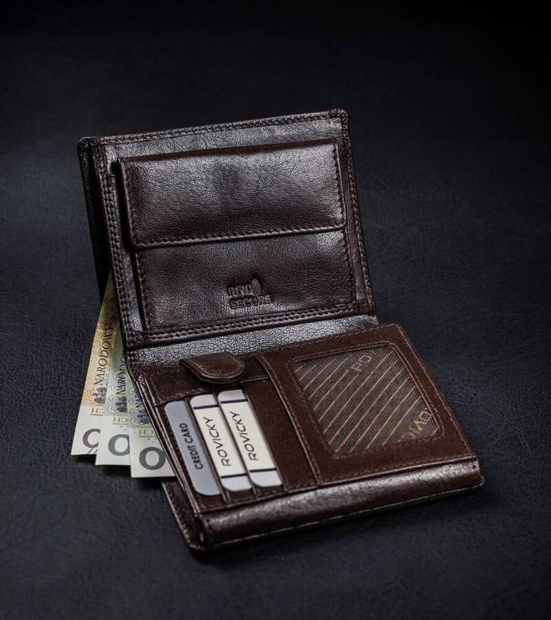 Leather wallet RFID ROVICKY PC-102-BAR