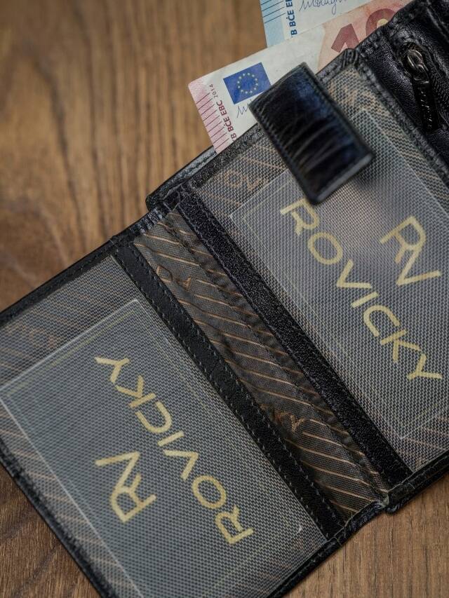 Leather wallet RFID ROVICKY PC-104L-BAR