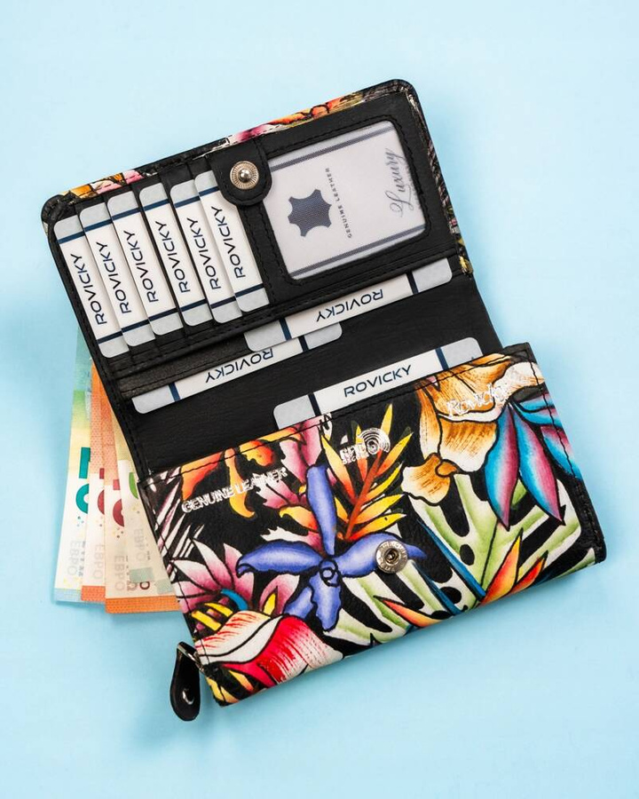 Leather wallet RFID ROVICKY R-N0493-ART