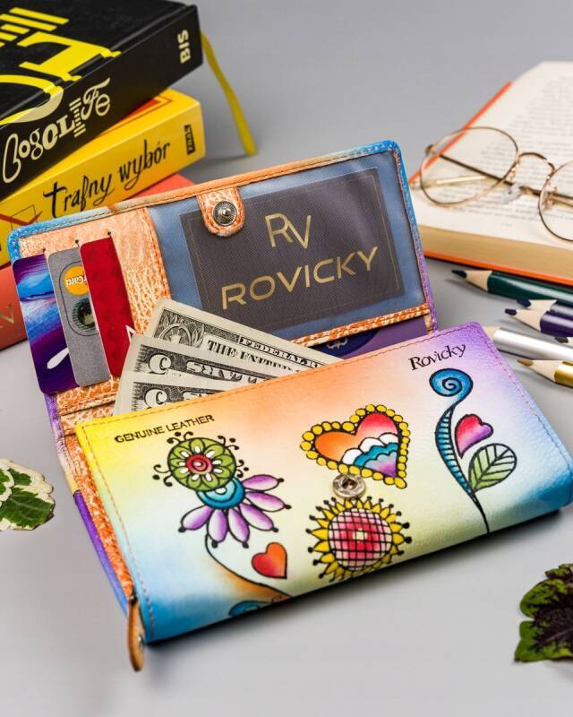 Leather wallet RFID ROVICKY R-N22-ART