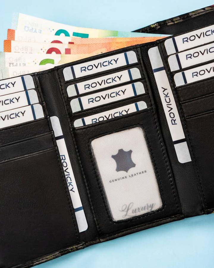 Leather wallet RFID ROVICKY R-N55020-ART