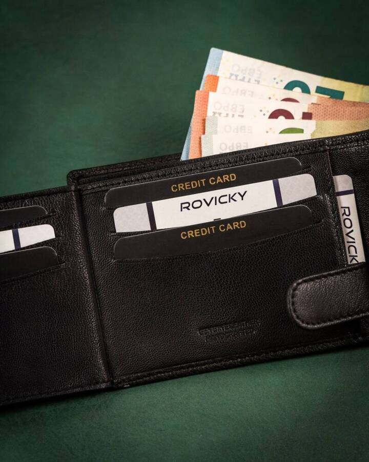 Leather wallet RFID ROVICKY R-N992-GAT