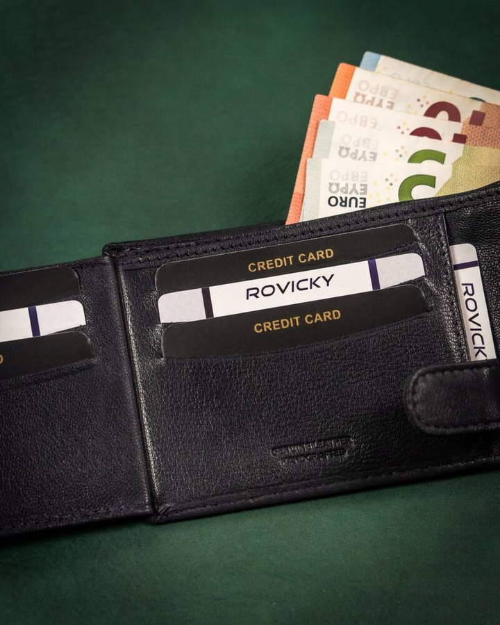 Leather wallet RFID ROVICKY R-N992L-GAT