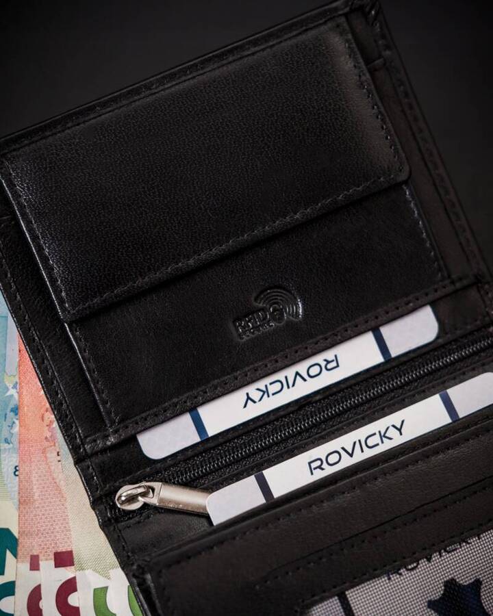 Leather wallet RFID ROVICKY RV-7680277-BCA