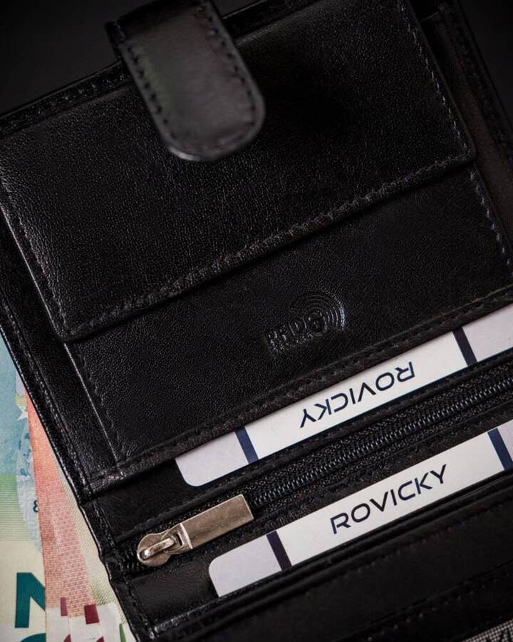 Leather wallet RFID ROVICKY RV-7680277-L-BCA