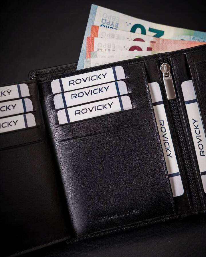 Leather wallet RFID ROVICKY RV-7680277-L-BCA