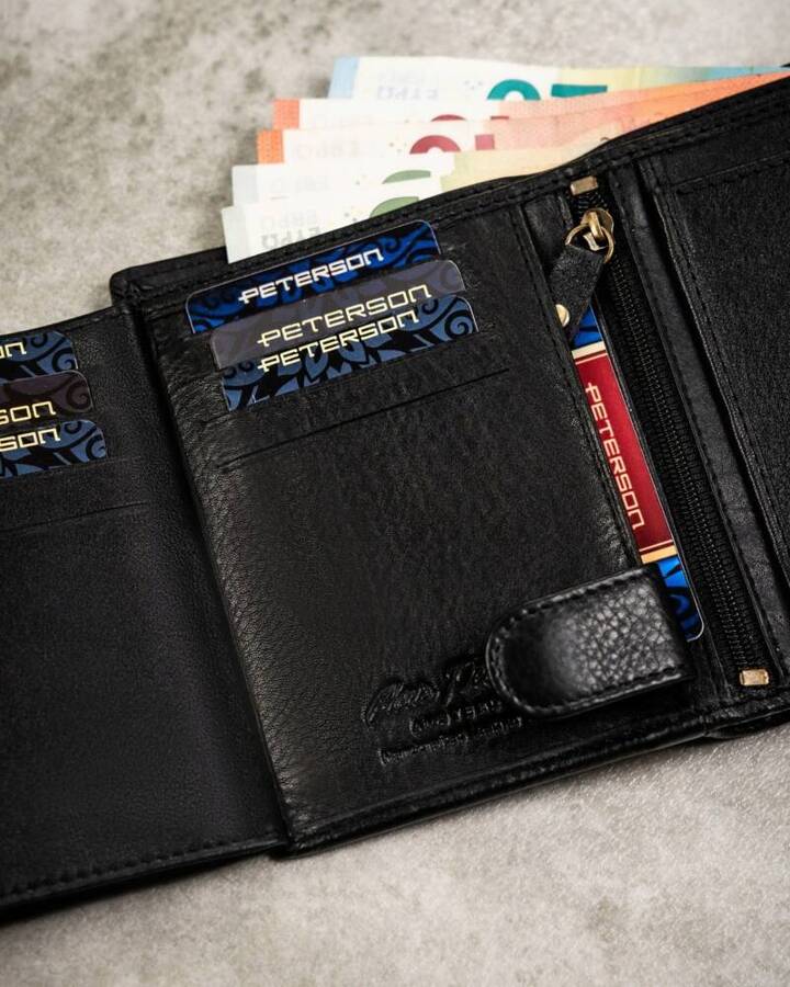 Leather wallet & key ring PETERSON PTN SET-M-N4-D