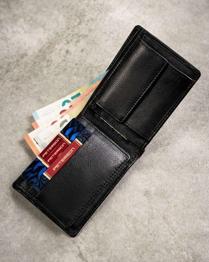 Leather wallet & key ring set PETERSON PTN SET-M-N003-D