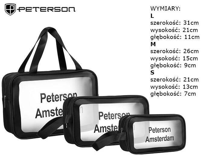 Leatherette make up bags set PETERSON PTN KOS-3W1