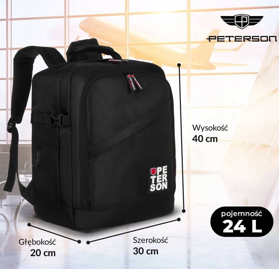 Polyester bagpack PETERSON PTN PLG-02-T 