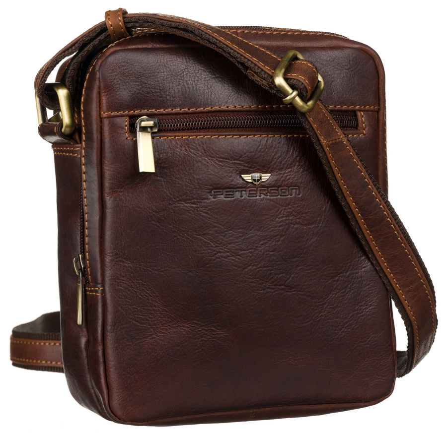 Torba skórzana PTN TB-709-COM COGNAC