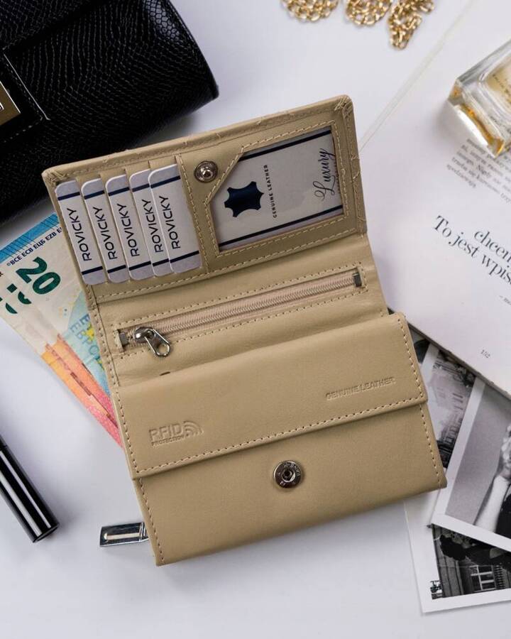 Women's leather wallet RFID ROVICKY R-RD-02-GCL-Q