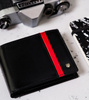 Leather men wallet N61-RVTP-3036 Black-Red