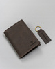 Leather wallet+key ring PETERSON PTN SET-M-N4-CHM