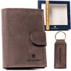 Leather wallet+key ring set PETERSON PTN SET-M-1542L-CHM