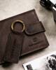 Leather wallet & key ring set PETERSON PTN SET-M-N003L