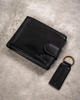 Leather wallet+key ring set PETERSON PTN SET-M-N992L-GVT