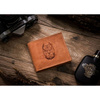 Portfel męski z nubukowej skóry naturalnej w brązowym kolorze z tłoczeniem przedstawiającym głowę psa - Always Wild