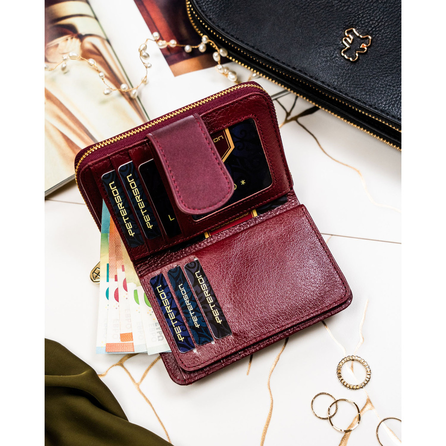 Leather and leatherette wallet RFID PETERSON PTN PS115-HNL