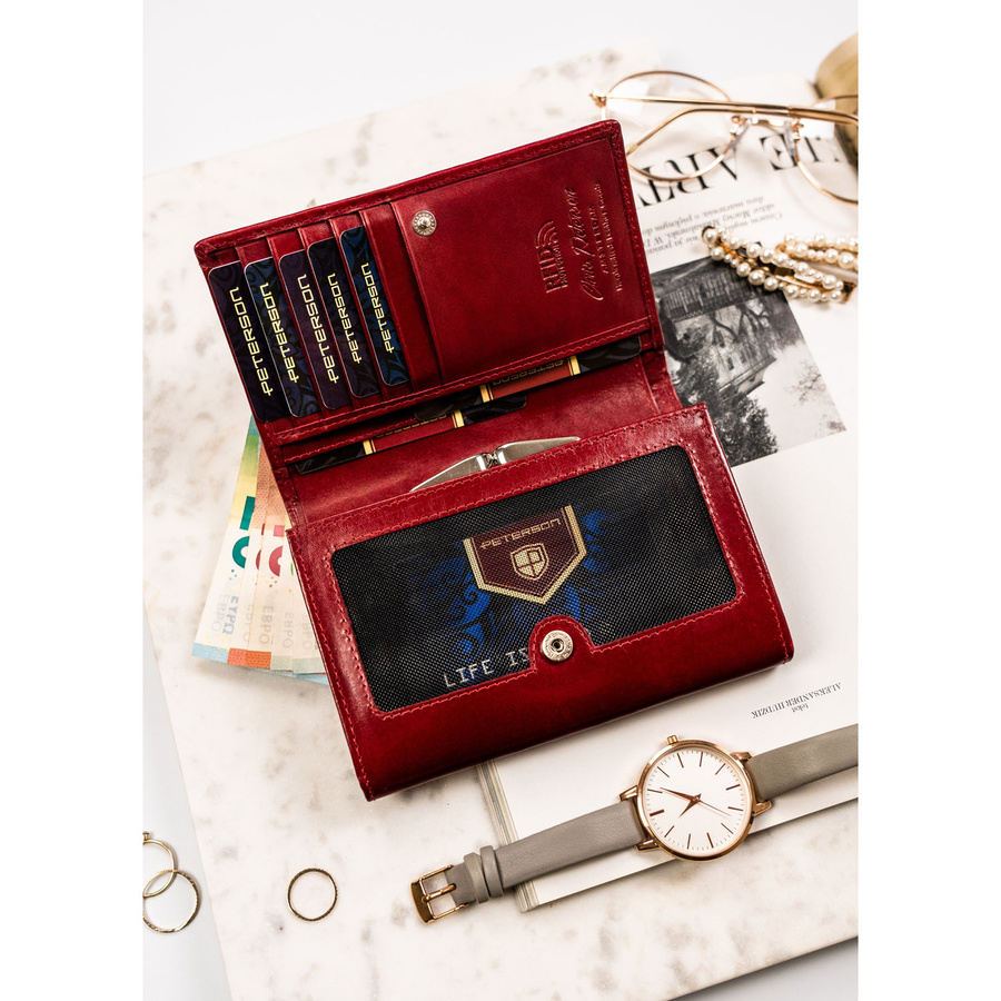 Leather wallet RFID PETERSON PTN 27079-TVT