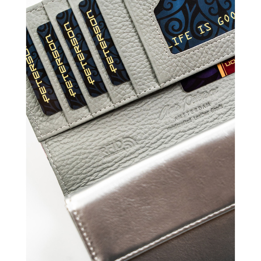 Leather+leatherette wallet RFID PETERSON PTN PX22-1-NPK