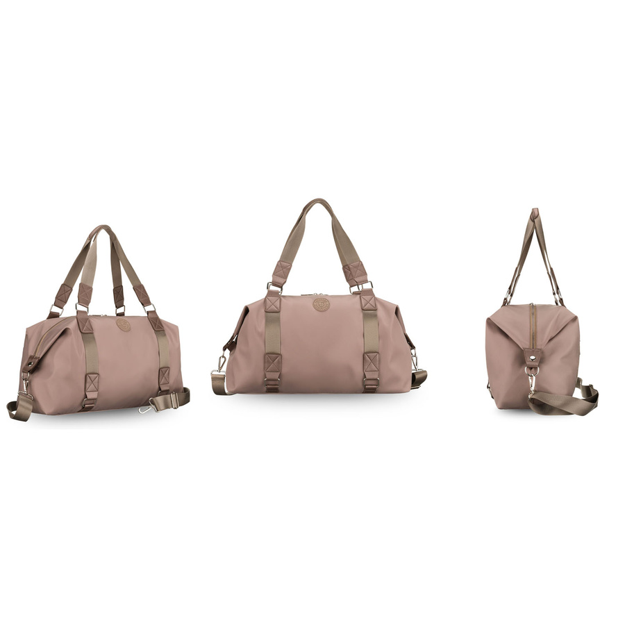 Brązowa torba treningowa z poliestru, jednokomorowa i zamykana suwakiem - Peterson