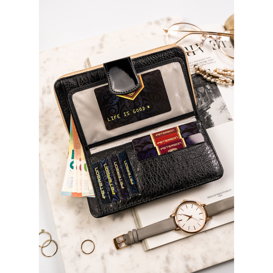 Leather wallet RFID PETERSON PTN LJ-76116
