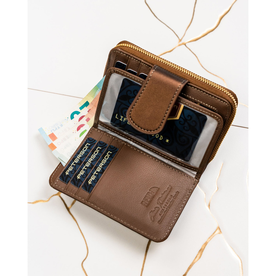 Leather and leatherette wallet RFID PETERSON PTN PS115-HNL