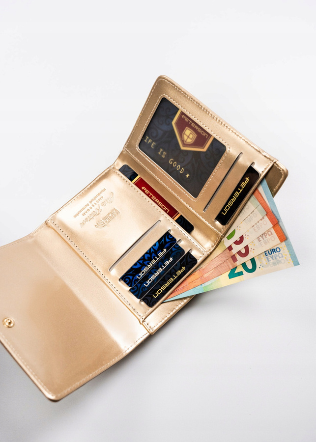 Leatherette wallet RFID PETERSON PTN 013-LAK
