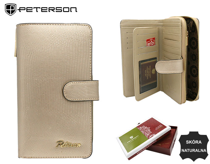 Leather wallet RFID PETERSON PTN LJ-603