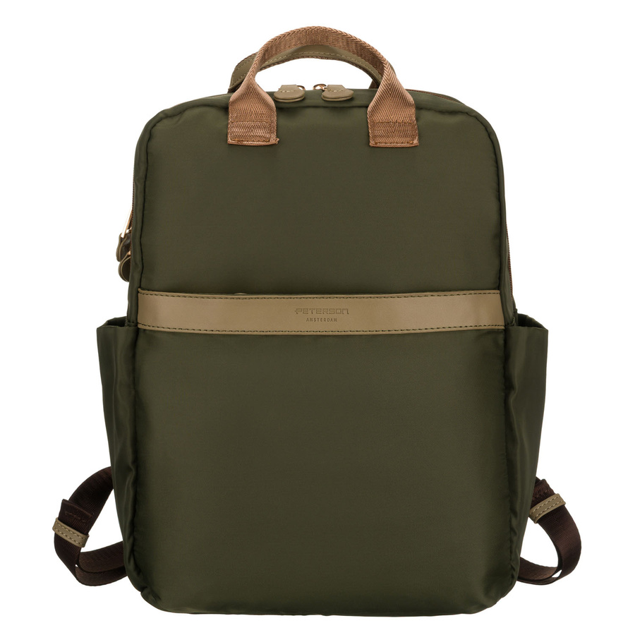Plecak damski z nylonu w zielonym kolorze zamykany suwakiem - Peterson