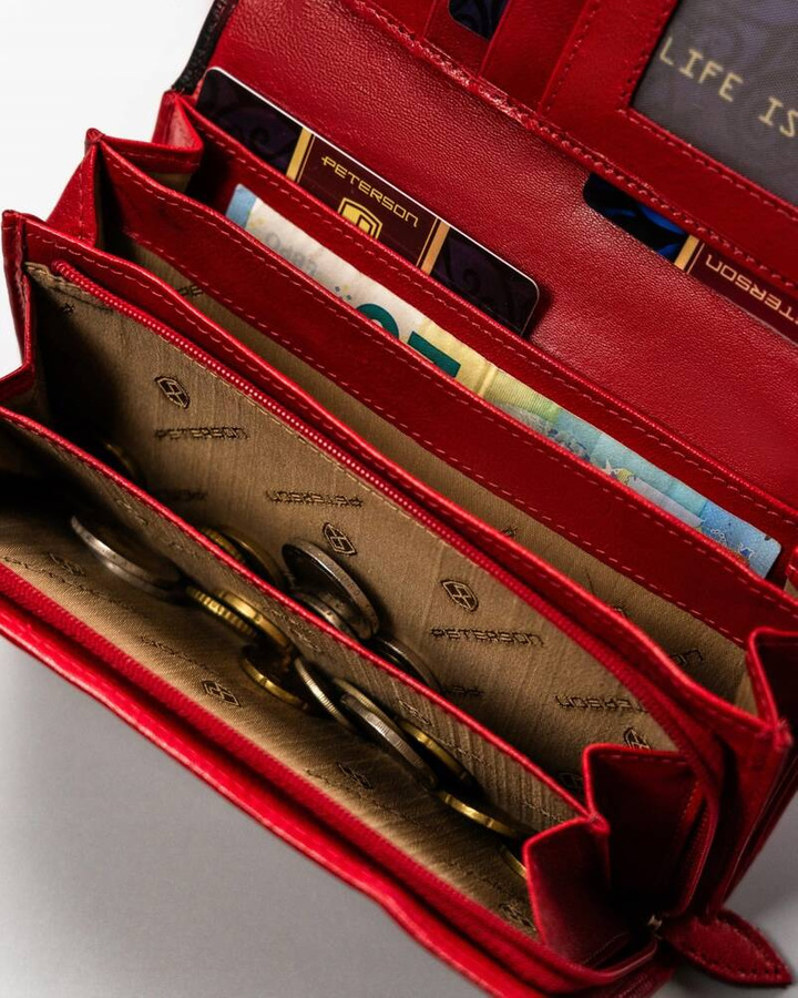 Leather wallet RFID PETERSON PTN KA-19