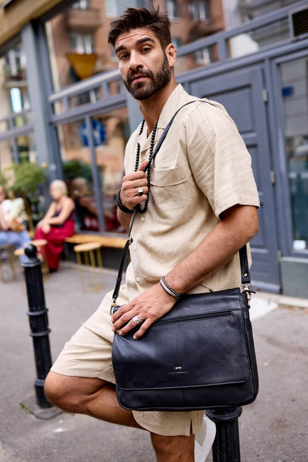 Leather's laptop bag PETERSON PTN 1728-NDM
