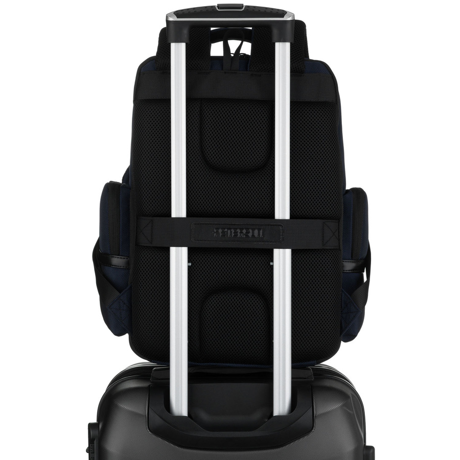 Granatowy plecak podróżny z kieszenią na laptopa do 14 cali - Peterson