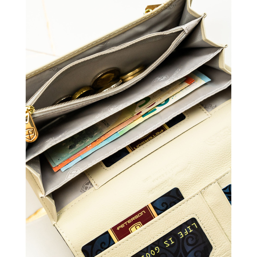Leather and leatherette wallet RFID PETERSON PTN PX27-PF2