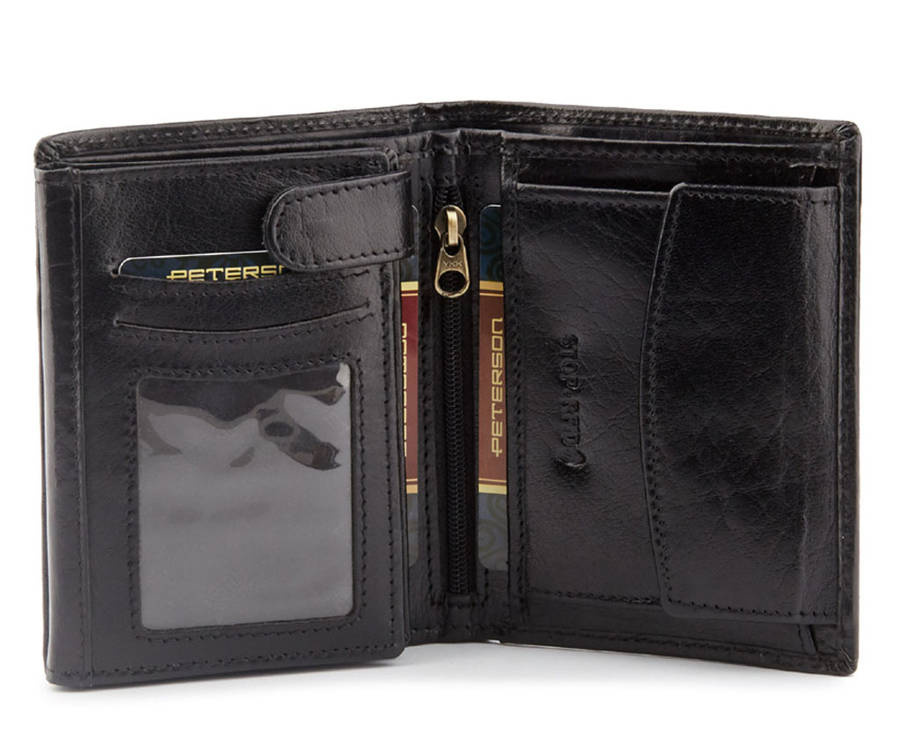 Leather men wallet PETERSON PTN 339.01 2-1-1