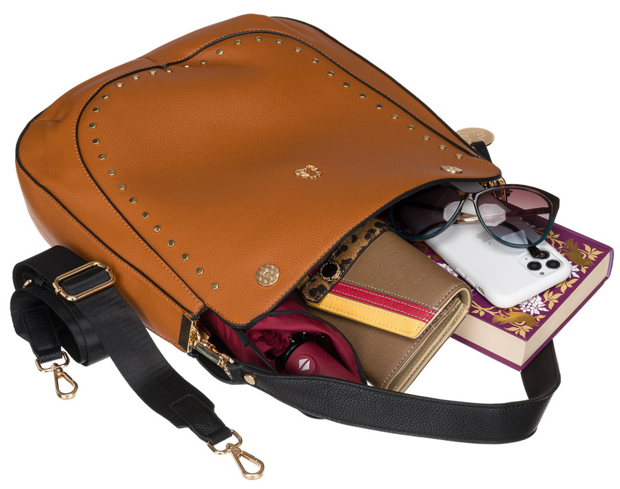 Listonoszka ze skóry ekologicznej z ćwiekami - LuluCastagnette