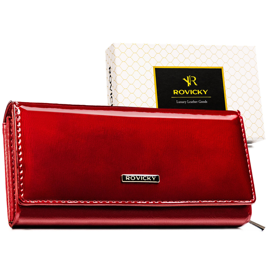 Dámska veľká červená peňaženka z prírodnej kože aj ekologickej kože - Rovicky,skl.