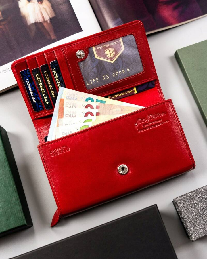 Leather wallet RFID PETERSON PTN KA-22