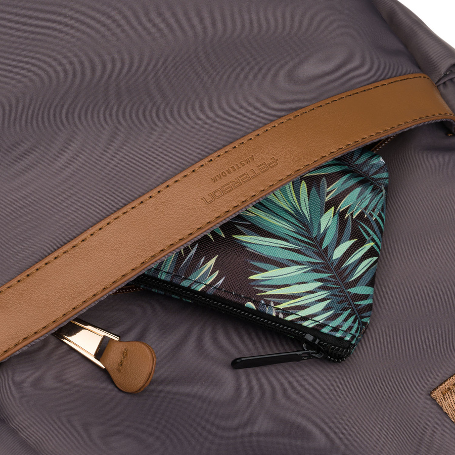 Szary, miejski plecak damski z nylonu - Peterson