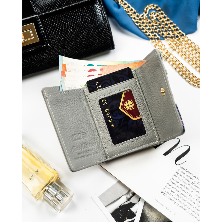 Leather wallet RFID PETERSON PTN PH32-LFL-7285 GR