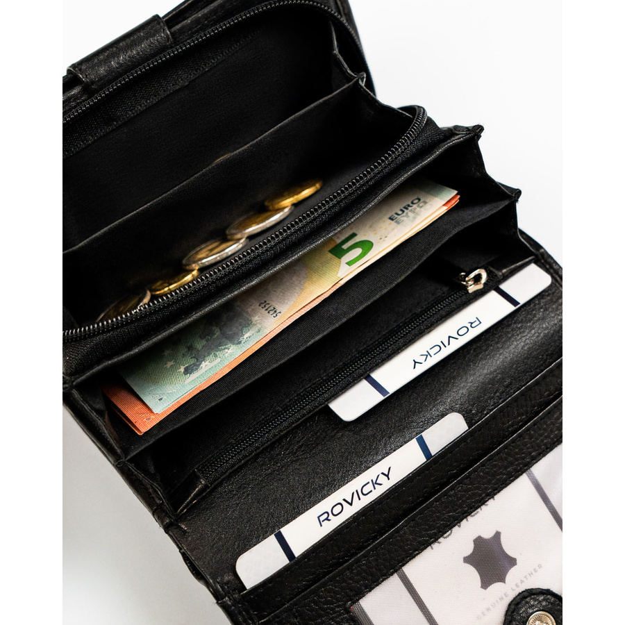 Leather wallet RFID ROVICKY R-D1512-NCD-BL