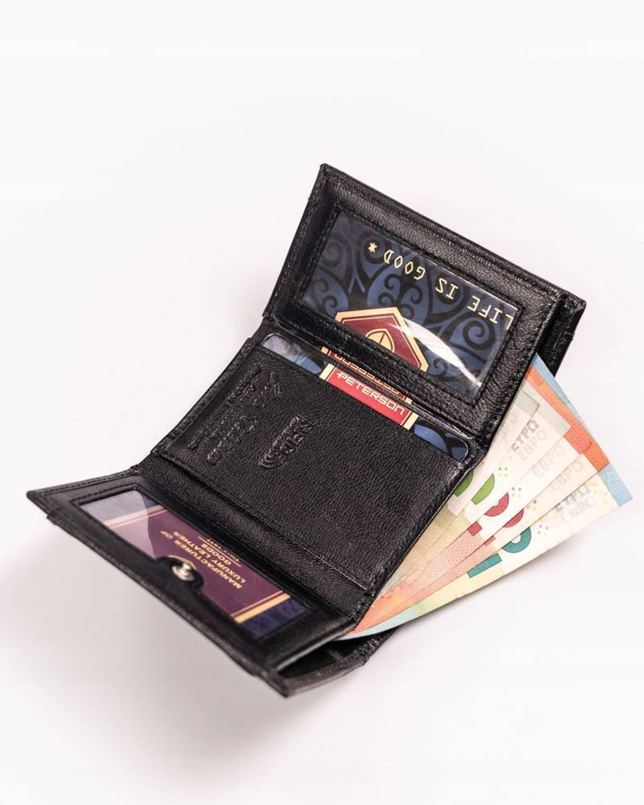 Leather wallet RFID PETERSON PTN RD-240-GCL