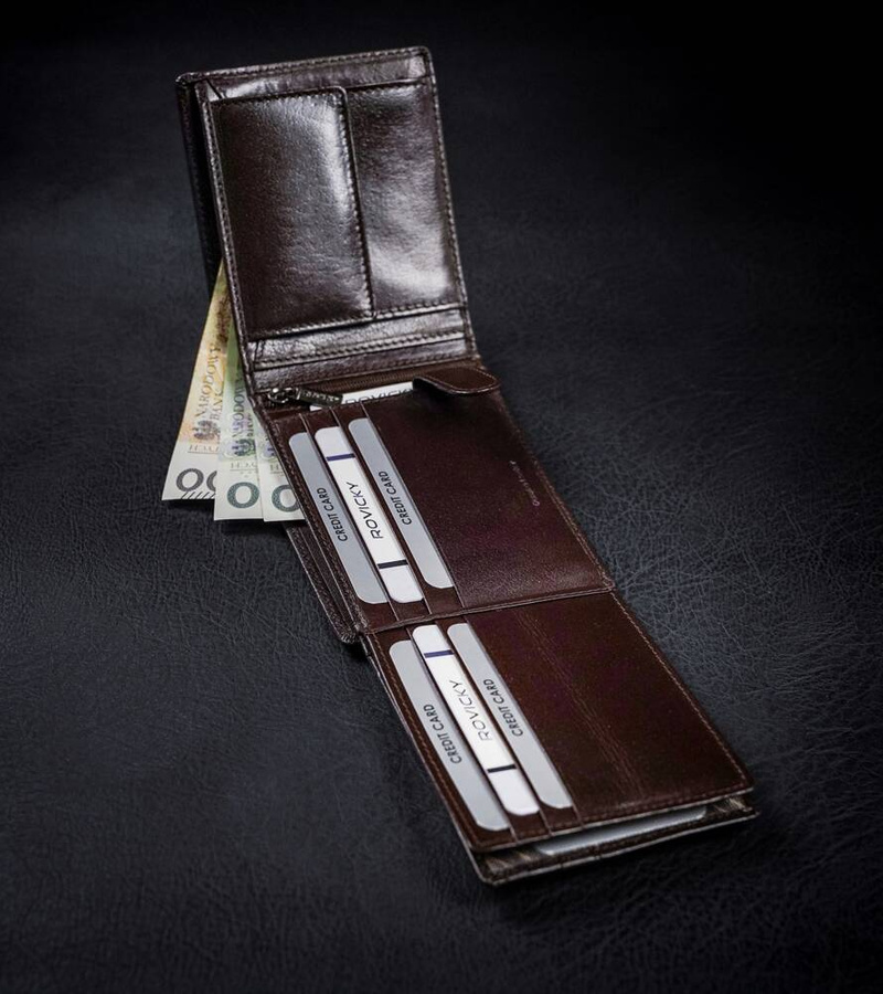 Leather wallet RFID ROVICKY PC-103-BAR