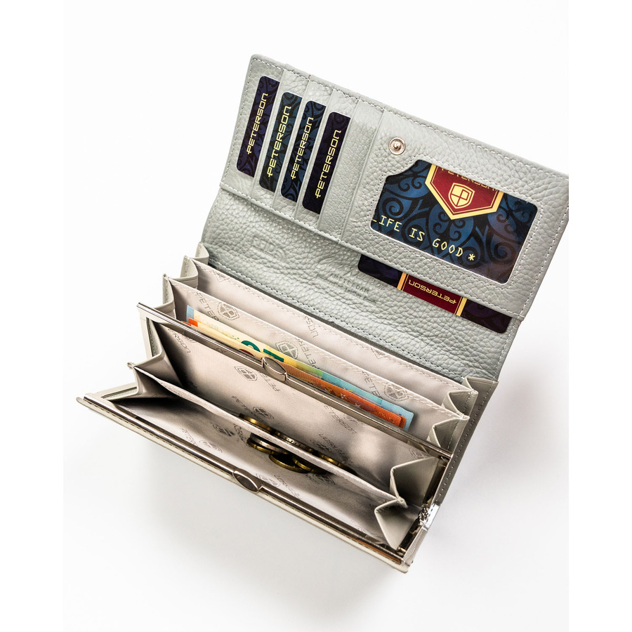Leather+leatherette wallet RFID PETERSON PTN PX24-1-NPK