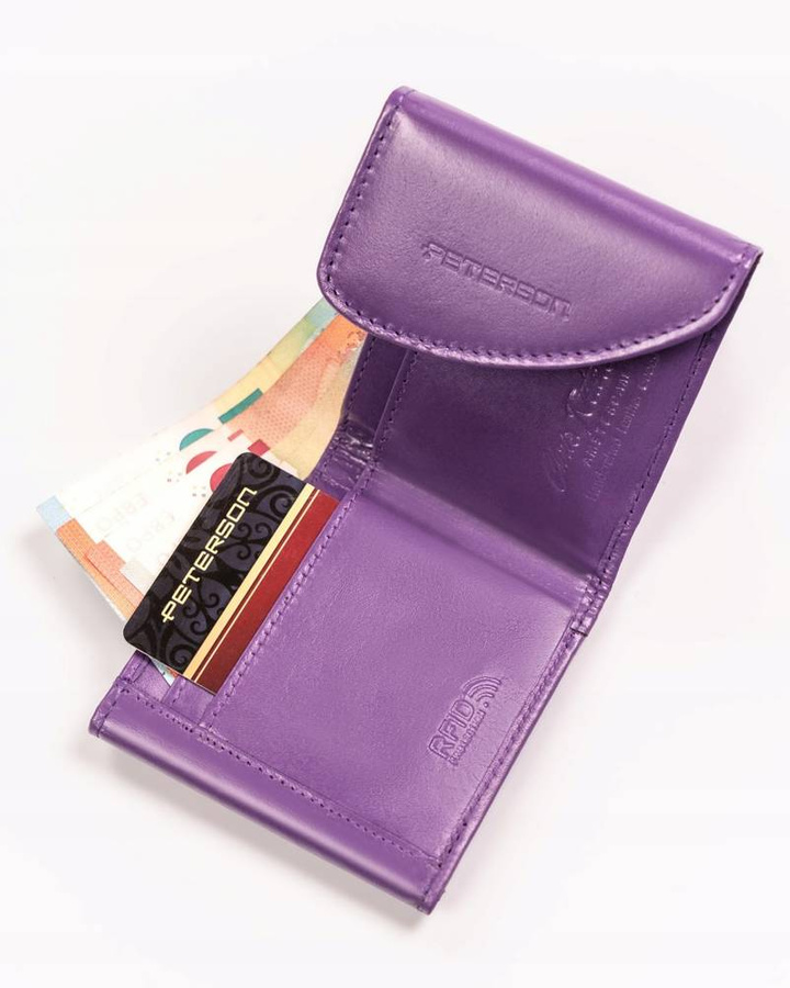 Leather wallet RFID PETERSON PTN RD-N08G-MCL