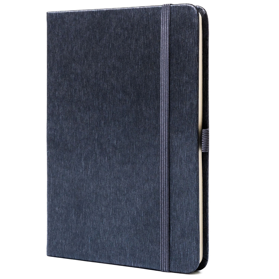 Szary notes w formacie B6 zadrukowany w linie, wyposażony w gumkę zamykającą - Peterson